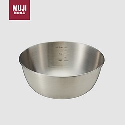 MUJI 無印良品 不锈钢盆 家用和面盆洗菜盆 直径16×高6.5cm 银色