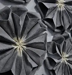 面料再造Constructed textiles design with 3D felted flowers; textile manipulation // Ronel Jordaan