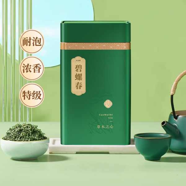 君品臻茶叶 春茶 碧螺春绿茶 特级明前茶 自己喝罐装250g 源头直发