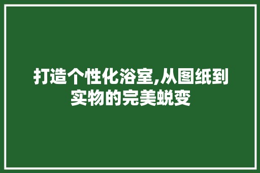 打造个性化浴室,从图纸到实物的完美蜕变 地板材料