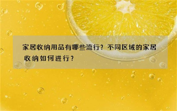 家居收纳用品有哪些流行？不同区域的家居收纳如何进行？