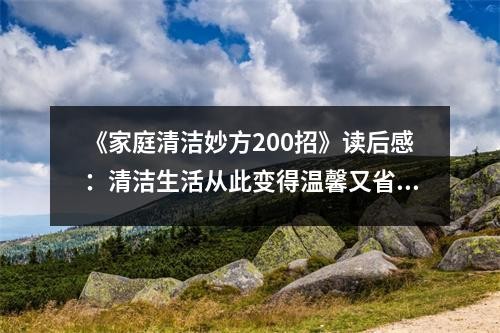 《家庭清洁妙方200招》读后感：清洁生活从此变得温馨又省心 (700字)