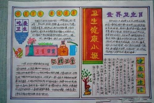 不可忽略的节日手抄报-关注卫生保证健康