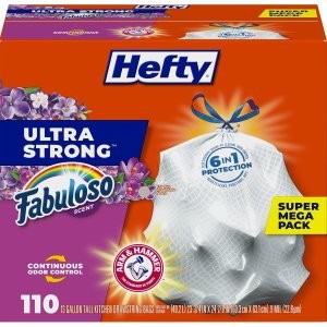 Hefty 超强韧厨房垃圾袋 13加仑 110个