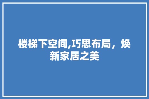 楼梯下空间,巧思布局，焕新家居之美 现代