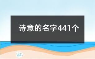 诗意的名字441个