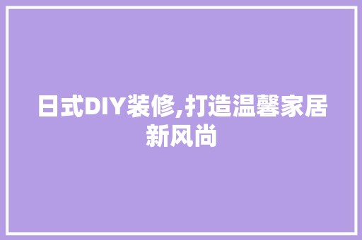 日式DIY装修,打造温馨家居新风尚 厨房