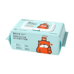 POMPOM LIFE 蓬松生活 纯水无纺布 私处湿纸巾家庭装湿巾 母婴卫生清洁宝湿巾 湿巾 80抽 5包