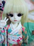 BJD6分和风碎花小和服小制作手工布艺教程