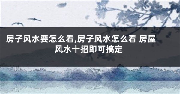 房子风水要怎么看,房子风水怎么看 房屋风水十招即可搞定