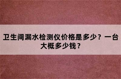 卫生间漏水检测仪价格是多少？一台大概多少钱？