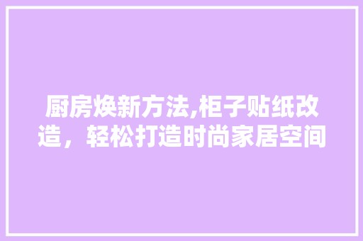 厨房焕新方法,柜子贴纸改造，轻松打造时尚家居空间 科技前沿