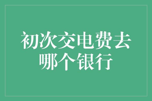 初次交电费去哪个银行