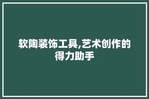 软陶装饰工具,艺术创作的得力助手 第1张 软陶装饰工具,艺术创作的得力助手 DIY 装饰品