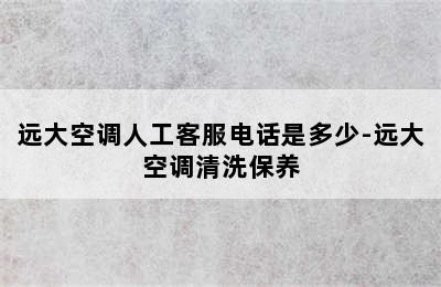 远大空调人工客服电话是多少-远大空调清洗保养