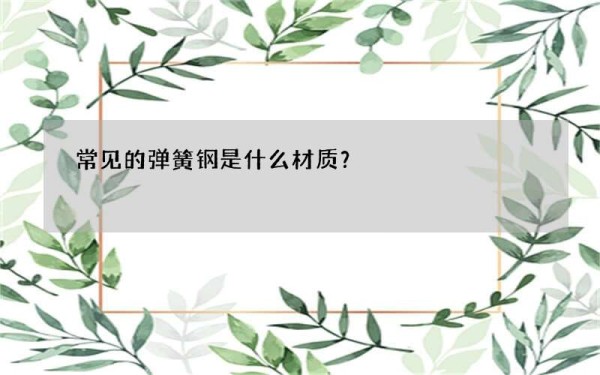 常见的弹簧钢是什么材质？