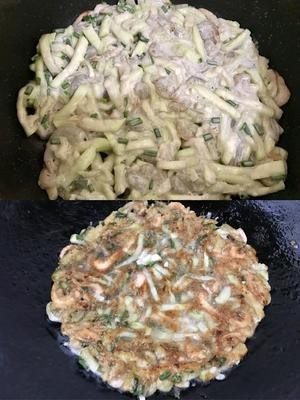 潮汕美食鲜虾秋瓜烙（丝瓜）简易做法的做法 步骤3