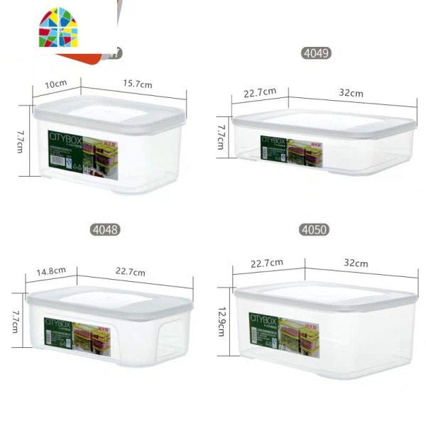 冰箱收纳盒长方形水果蔬菜密封带盖食品冷冻储物保鲜盒 FENGHOU高清大图