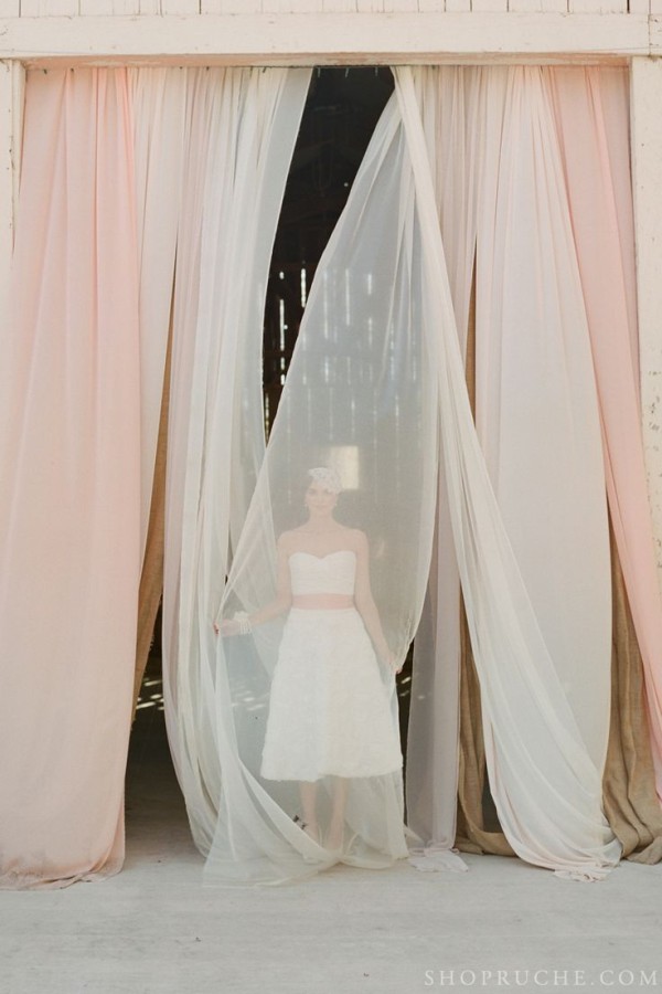 beautiful tulle or voile curtain or backdrop