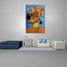 向日葵油画装饰画公寓酒店配画一件代发工厂oilpainting客厅餐厅三联画装饰画风景抽象现代风格可定油画款式多样 九晟