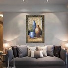 花瓶油画装饰画公寓酒店配画一件代发工厂oilpainting客厅餐厅三联画装饰画风景抽象现代风格可定油画款式多样 九晟