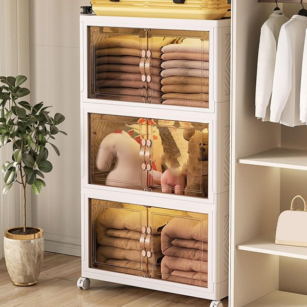 Kitchen folding storage bins 3tier