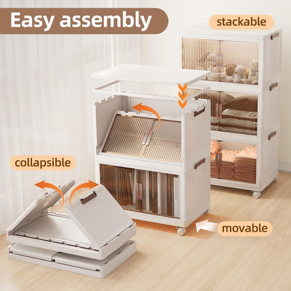 Kitchen folding storage bins 3tier