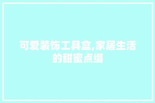 可爱装饰工具盒,家居生活的甜蜜点缀 中式风格装饰