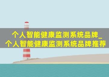 个人智能健康监测系统品牌_个人智能健康监测系统品牌推荐