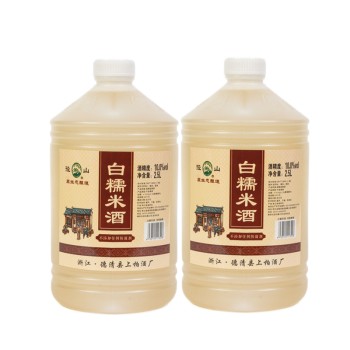 二桶 径山生态酿造白糯米酒清爽干型黄酒2.5L*2