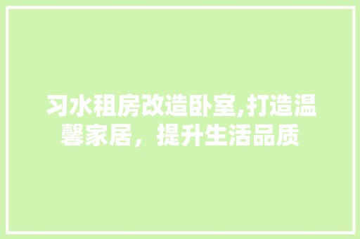 习水租房改造卧室,打造温馨家居，提升生活品质 科技前沿