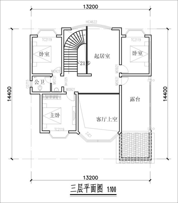 楼房三层布局图