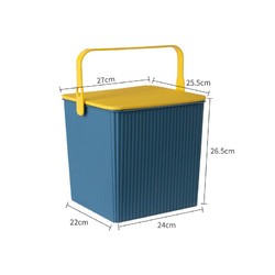 颐香居 多功能洗澡储物桶 塑料桶 水桶凳具 收纳桶可坐人 手提洗浴篮 墨绿+黄色 可坐