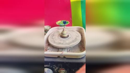 趣味手工陶艺，迷你小花瓶制作过程，快来试试吧