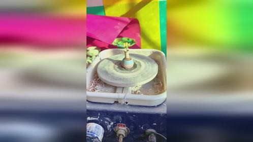 指尖陶艺创作，小花瓶制作过程，差点翻车啦