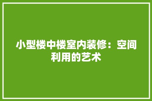 小型楼中楼室内装修：空间利用的艺术 现代风格装饰