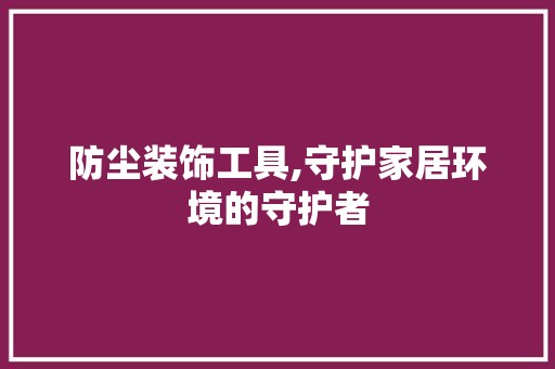 防尘装饰工具,守护家居环境的守护者 辅材选购