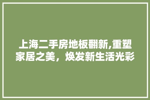 上海二手房地板翻新,重塑家居之美，焕发新生活光彩 复古