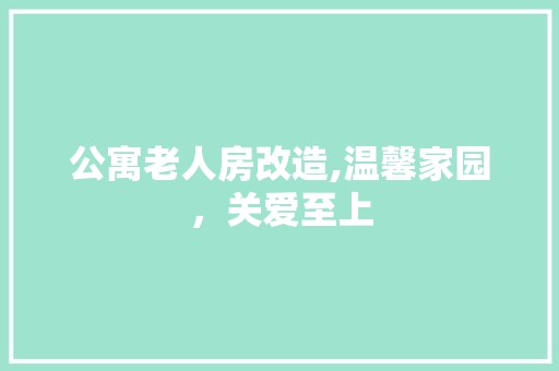 公寓老人房改造,温馨家园，关爱至上 室内设计