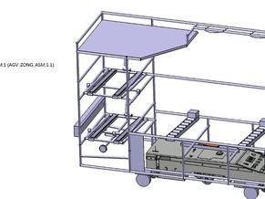 AGV小车牵引料架(三维设计)