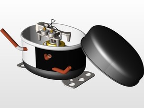 小型冰箱压缩机三维模型Inventor全套图纸