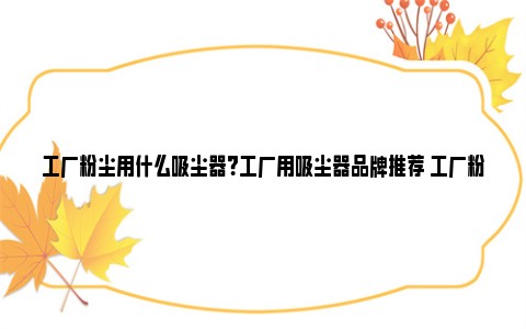 工厂粉尘用什么吸尘器？工厂用吸尘器品牌推荐 工厂粉尘除尘设备