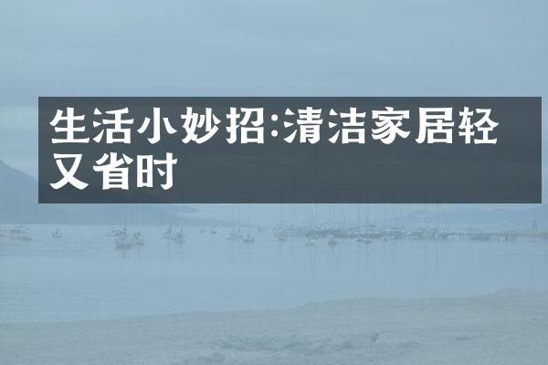 生活小妙招:清洁家居轻松又省时