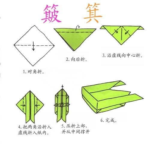 儿童手工折纸清洁工具看一遍就能学会簸箕和折纸簸箕的折法 图片合集