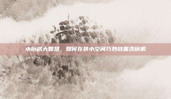 小厨房大智慧,如何在狭小空间巧妙放置洗碗机