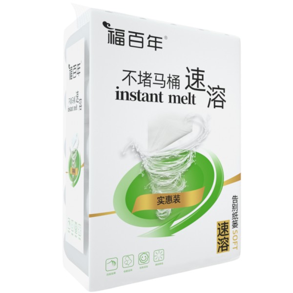 福百年水溶性卫生纸易溶解90g*25卷