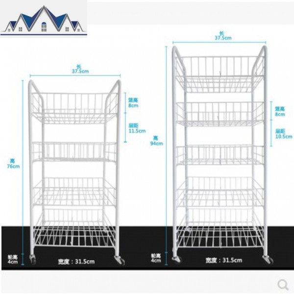 厨房置物架厨房调味架菜架 浴室架落地带轮 房间客厅置物架2到5层 三维工匠高清大图