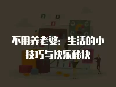 不用养老婆：生活的小技巧与快乐秘诀