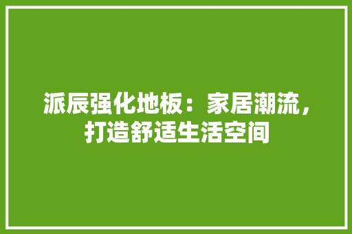 派辰强化地板：家居潮流，打造舒适生活空间 室内设计