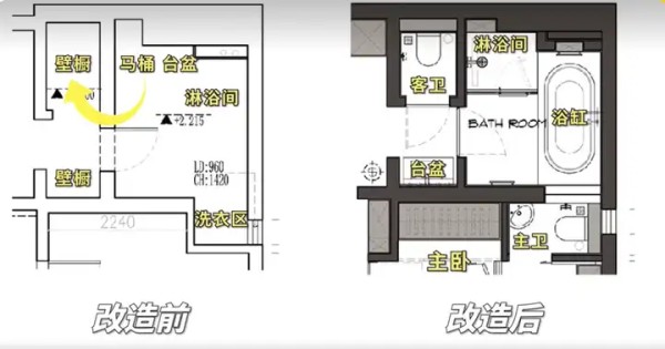 卫生间可以改位置吗